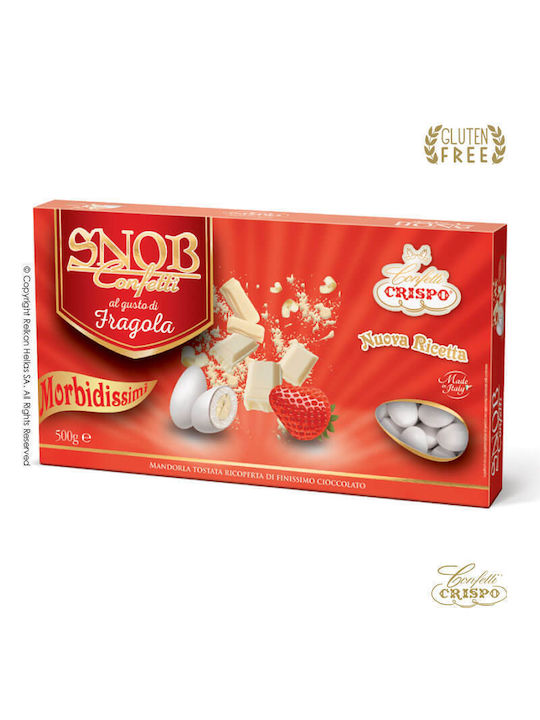 Κουφέτα Crispo Snob Φράουλα Λευκό 0,5kg ≈115τμχ