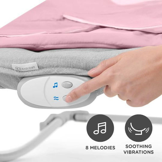 Kinderkraft Electric Baby Relax Swing Felio 2 with Music and Vibration Rose for Child up to 9kg