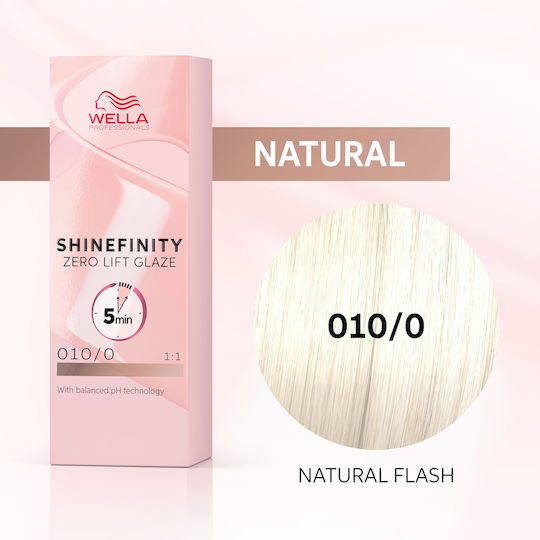 Wella Shinefinity Zero Lift Glaze Προσωρινή Βαφή Μαλλιών 010/0 Zero Lift Glaze 60ml