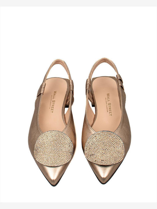Wall Street Leather Gold Heels