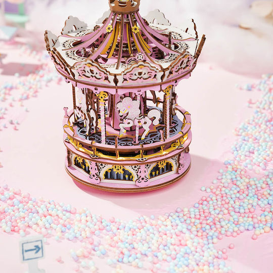 Robotime Παιχνίδι Κατασκευών Ξύλινo Carousel για Παιδιά 10+ Ετών