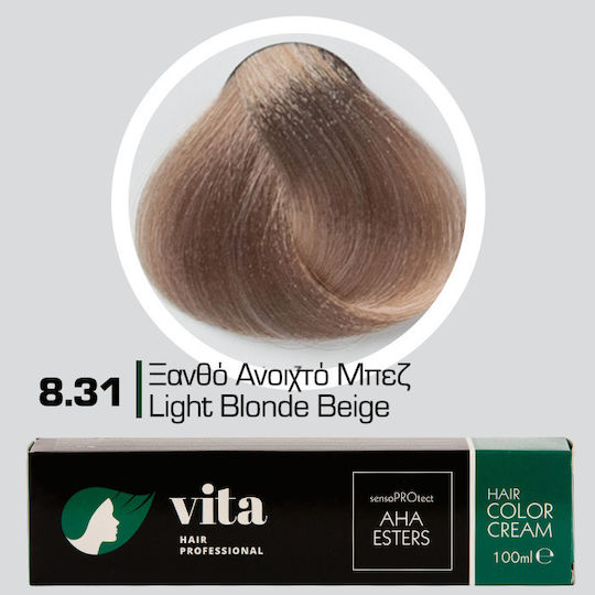 Vita Hair Professional Hair Dye Blonde Light Beige 8.31 100ml