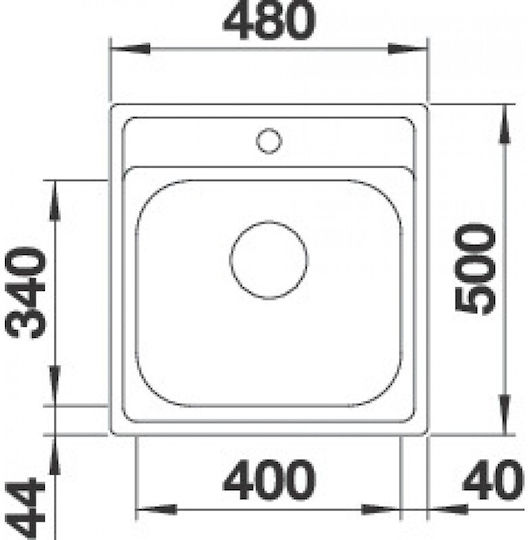 Blanco Drop-In Sink Inox W48xD34cm Gray