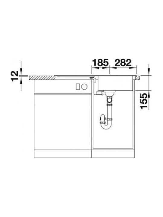 Blanco 45 S 521007 Drop-In Мивка Inox Ш86xД48см Сив