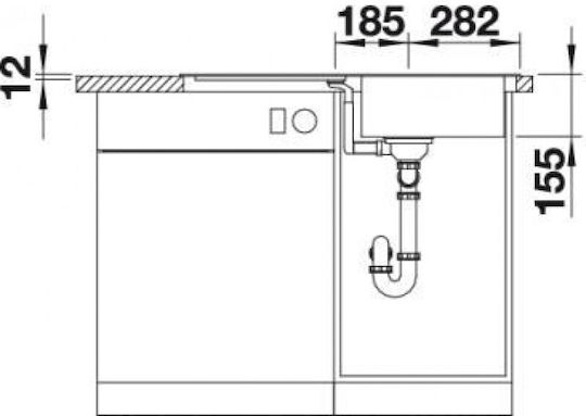 Blanco 45 S Drop-In Кухненски Мивка Inox Дължина 86xШирина 48см Сребрист