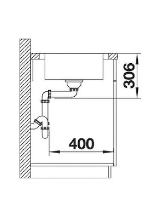 Blanco Dinas 45s Ένθετος Νεροχύτης Inox Μ86xΠ50cm Γκρι