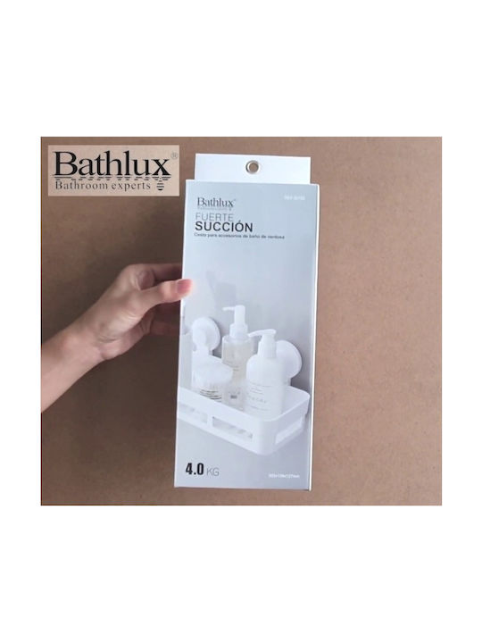 Bathlux Θήκη Οργάνωσης Επιτοίχια Πλαστική με Βεντούζα Λευκή
