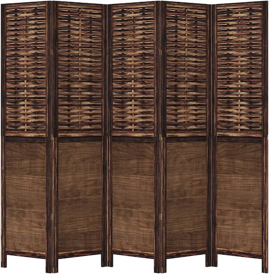 vidaXL Dekorativer Raumteiler Hölzernes mit 5 Paneelen 175x180cm