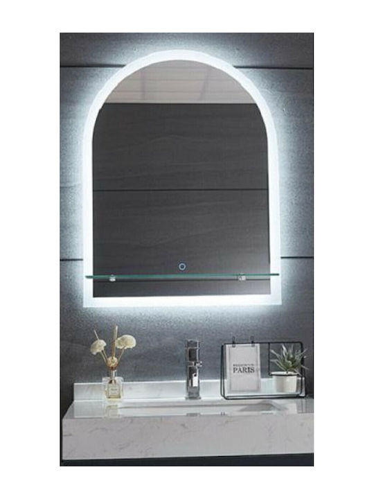 Gloria Solo Ημικυκλικός Καθρέπτης Μπάνιου Led Αφής 50x70cm