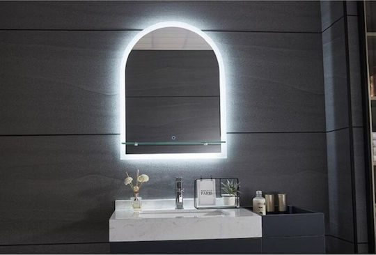 Gloria Solo Semicircular Bathroom Mirror Led Touch 50x70cm