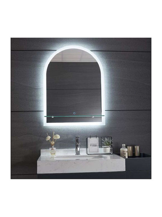 Gloria Solo Ημικυκλικός Καθρέπτης Μπάνιου Led Αφής 50x70cm