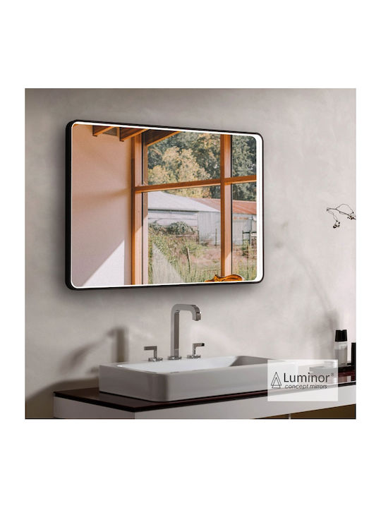 Luminor Oglindă de Baie Lumini LED 60x80cm Negru