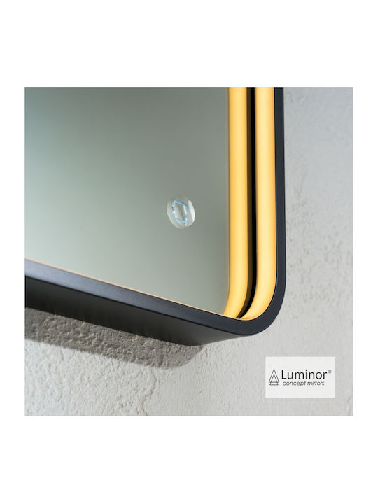 Luminor Oglindă de Baie Lumini LED 60x80cm Negru