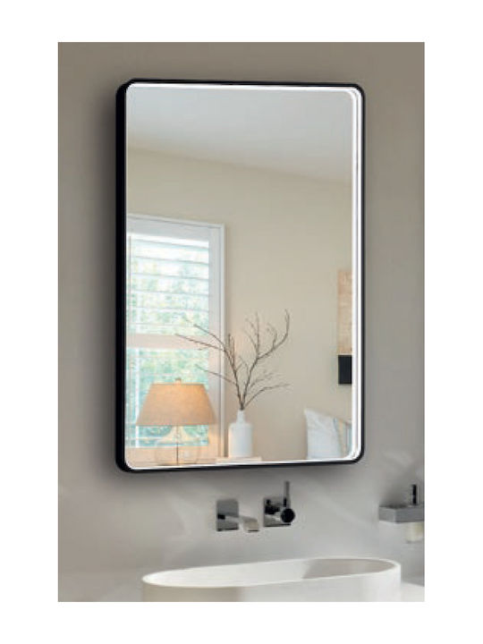 Luminor Oglindă de Baie Lumini LED 60x80cm Negru