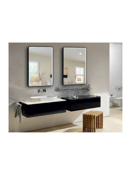 Luminor Oglindă de Baie Lumini LED 60x80cm Negru