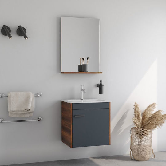 Martin 3MTIK050ABM Καθρέπτης από MDF με Ράφι 50x12cm Maro Martin 3MTIK050ABM Καθρέπτης από MDF με Ράφι 50x12cm Maro
