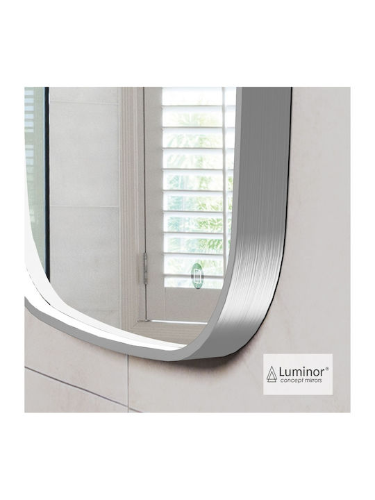 Luminor Oglindă de Baie Lumini LED 60x80cm Argintiu