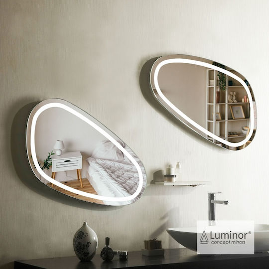 Luminor Асиметрично Огледало За Баня LED 80x45см