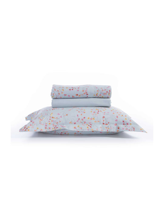 Nef-Nef Homeware Sheet Sets Queen 240x270cm. Pleasant Aqua 4pcs