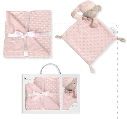 Interbaby Одеяло Детски пелени за пелени Мече Розов 80x110см. 2бр