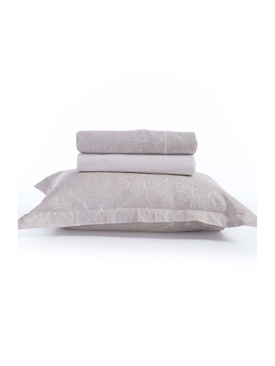 Nef-Nef Homeware Sheet Sets Queen 240x270cm. Premium Beige 4pcs