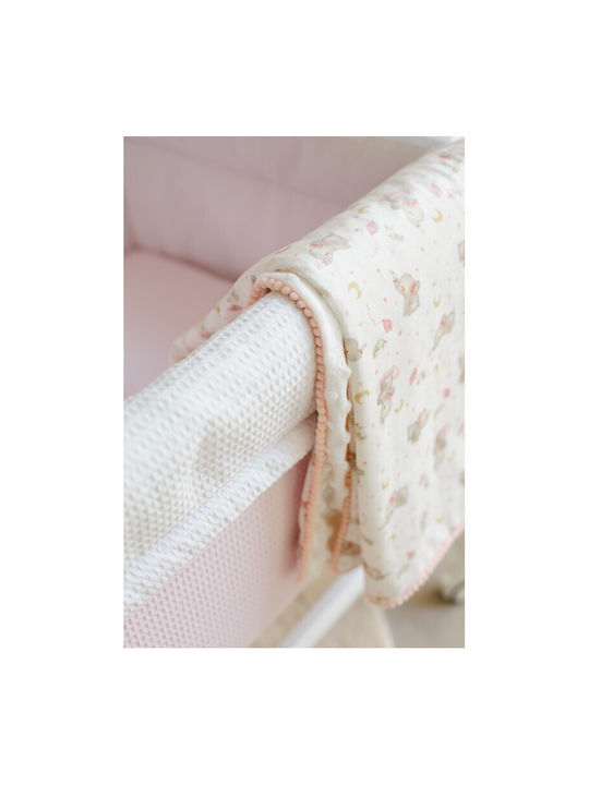 Interbaby Blanket Nursery Swaddling Blankets Elefante Fleece White 80x110cm