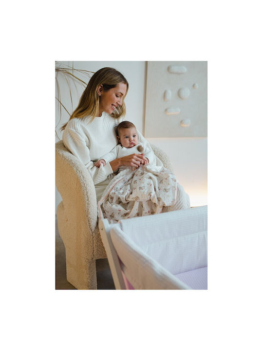 Interbaby Blanket Nursery Swaddling Blankets Elefante Fleece White 80x110cm
