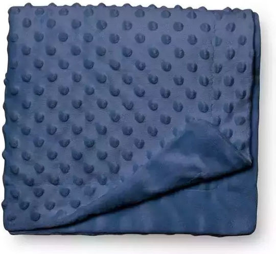 Interbaby Κουβέρτα Αγκαλιάς & Λίκνου Coral Fleece Navy Μπλε 80x110εκ.
