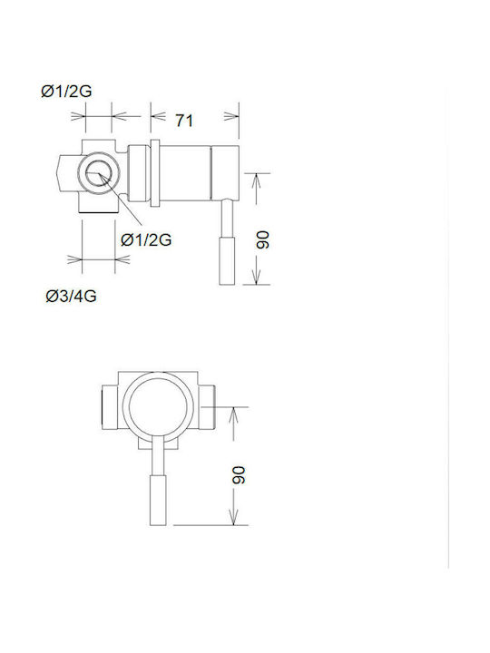La Torre New Tech Built-in Faucet Mixer for Shower 1 Exit White