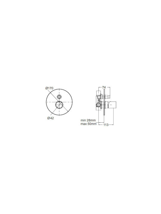 Eurorama Built-in Mixer & Diverter Set for Shower 2 Exits