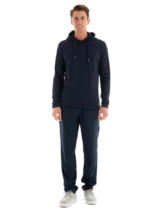 Dstrezzed Men's Sweatshirt with Hood Dark Blue