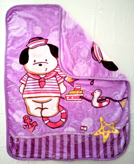 Decobebe Blanket Cot Sea Game Velvet Purple 100x130cm