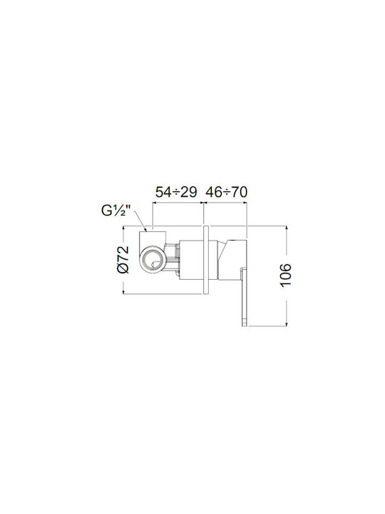 Armando Vicario Glam Built-in Faucet Mixer for Shower 3 Exits Silver