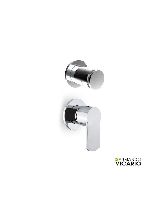 Armando Vicario Glam Built-in Faucet Mixer for Shower 3 Exits Silver