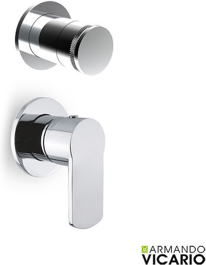 Armando Vicario Glam Built-in Faucet Mixer for Shower 2 Exits Silver