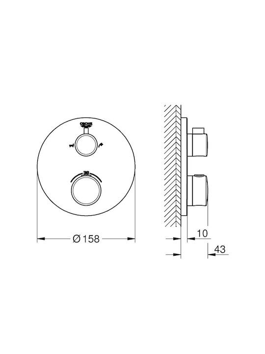 Grohe Grohtherm за душ кабина Сребрист