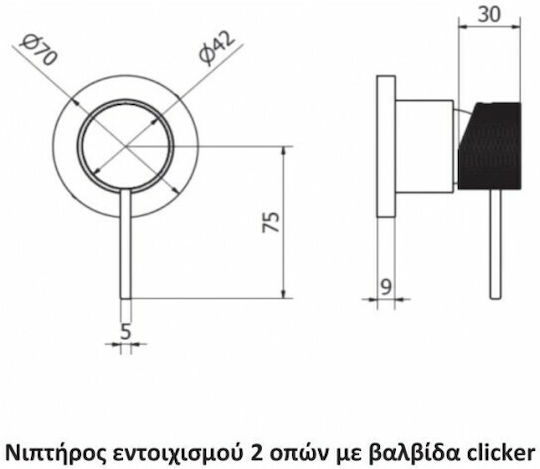 Kolossos Lab Set Mischer & Handbrause für Wandmontage für Dusche Bronze