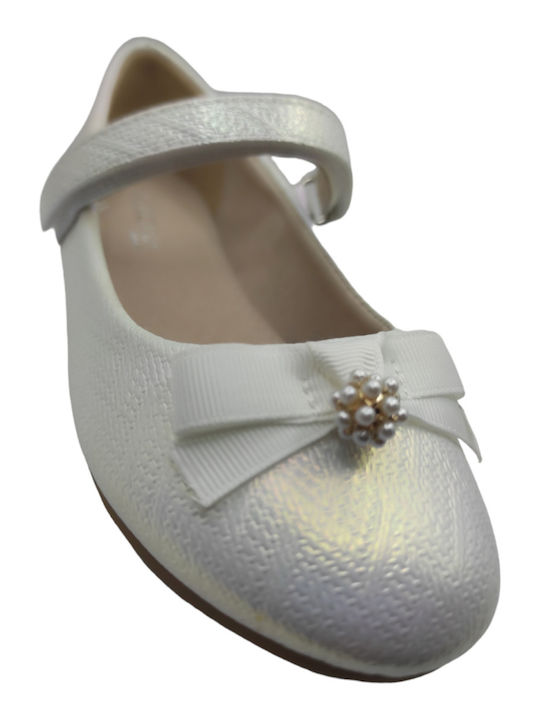 Alegria Kids Ballerinas with Hoop & Loop Closure White