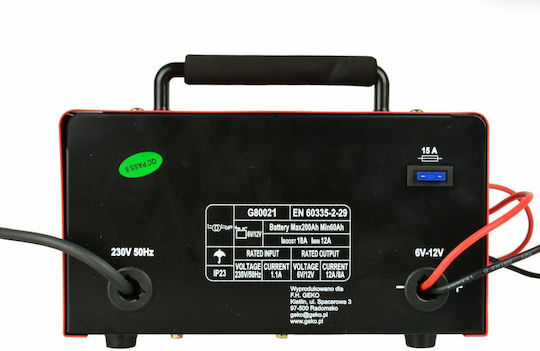 Geko Car and Motorcycle Battery Charger 6/12V