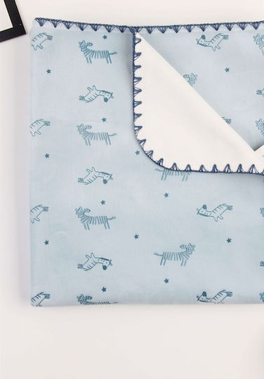 Bi Baby Blanket Nursery Swaddling Blankets Fleece Light Blue 90x90cm