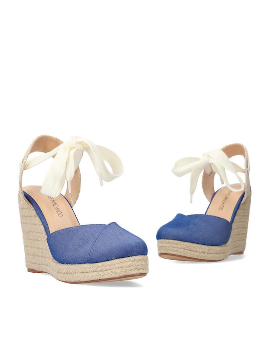 Women's Ankle Strap Platforms Blue