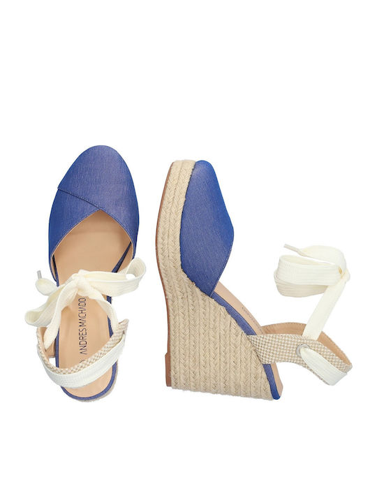 Women's Ankle Strap Platforms Blue