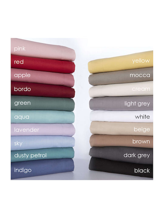 Nef-Nef Homeware Sheet for Single Bed 170x270cm. Basic 970 Bordo