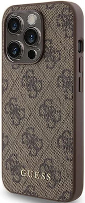 Guess 4G Metal Gold Logo Plastic Back Cover Brown (iPhone 15 Pro)