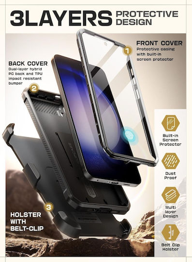 Supcase Unicorn Beetle Pro Umschlag Rückseite Kunststoff Schwarz (Samsung Galaxy S24)