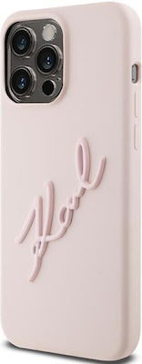 Karl Lagerfeld Plastic Back Cover Pink (iPhone 15 Pro Max)