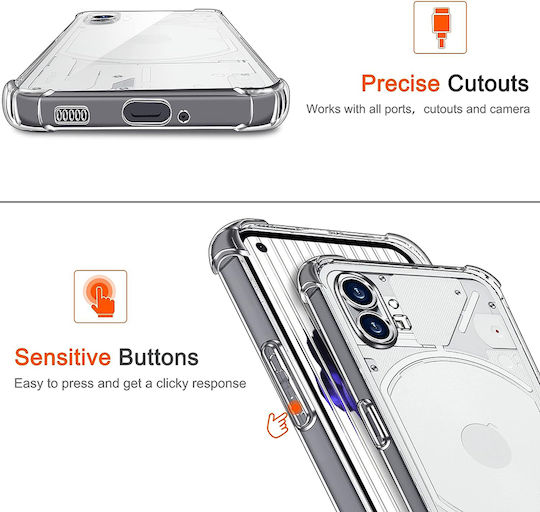 Techsuit Shockproof Clear Umschlag Rückseite Silikon Transparent (Nichts Telefon (1))