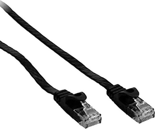 Flat U/UTP Cat.6 (Gigabit) Καλώδιο Δικτύου Ethernet 0.3m Μαύρο