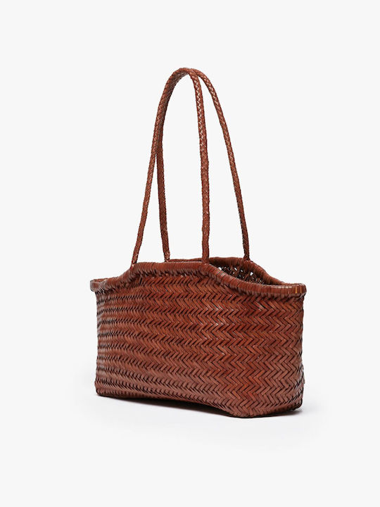 Leather Women's Bag Shopper Tabac Brown