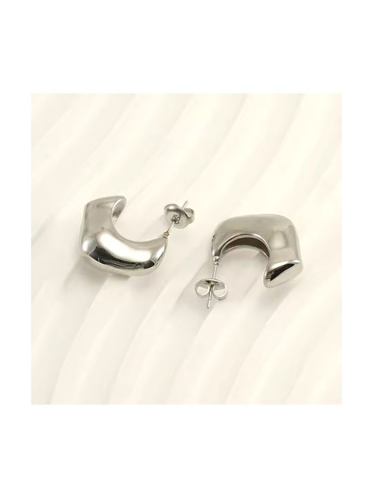 Chunky earrings Chunky 20mm Steel 316l Silver Bode 02721